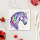 Waterverf Paarse en regenboogfantasy Unicorn Servet (Insitu)