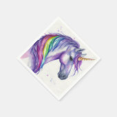 Waterverf Paarse en regenboogfantasy Unicorn Servet (Hoek)