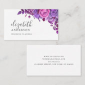 Waterverf paarse en roze bloemen professional visitekaartje (Voorkant / Achterkant)