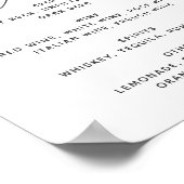 Waterverf paarse en roze bloemenbruiloft drinken poster (Hoek)