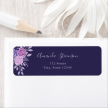 Waterverf paarse en roze bloemmotief