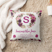Waterverf Paarse en roze zomerbloemen Baby Kussen (Deken)