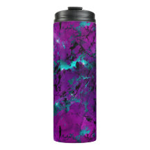 Waterverf Paarse en Turquoise Marmer Stelsel
