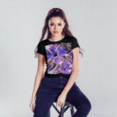 Waterverf Paarse en Violet Floral Painting T-shirt