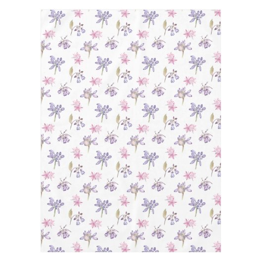 Waterverf Paarse Engelse bloemenpatroon Tafelkleed (Voorkant)