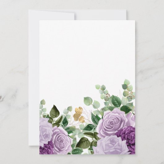 Waterverf Paarse flora en fauna Kaart (Achterkant)