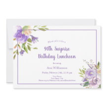 Waterverf Paarse Floral 90e verrassingsdag