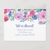 Waterverf Paarse Floral — Aankondiging nieuw adres (Voorkant)
