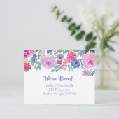 Waterverf Paarse Floral — Aankondiging nieuw adres (Staand voorkant)