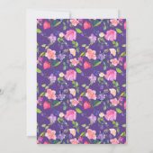Waterverf Paarse Floral Birthday Party Kaart (Achterkant)