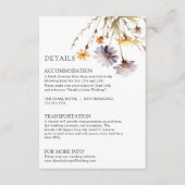 Waterverf Paarse Floral Bright Wedding Details Informatiekaartje (Voorkant)