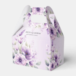 Waterverf Paarse Floral Favor Box Bedankdoosjes