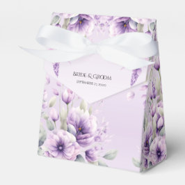 Waterverf Paarse Floral Favor Box Bedankdoosjes