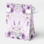 Waterverf Paarse Floral Favor Box Bedankdoosjes (Achterkant)