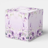 Waterverf Paarse Floral Favor Box Bedankdoosjes (Achterkant)
