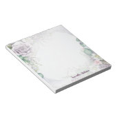 Waterverf Paarse Floral Green Foliage Notitieblok (Schuin)