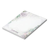 Waterverf Paarse Floral Green Foliage Notitieblok (Linkerzijde)