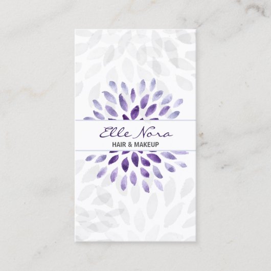 waterverf paarse floral Makeup artiest Kaart Visitekaartje (Voorkant)