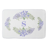 Waterverf Paarse Floral Monogram Badmat (Voorkant)