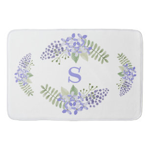 Waterverf Paarse Floral Monogram Badmat