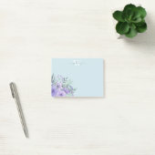 Waterverf Paarse Floral Monogram Post-it Notities Post-it® Notes (Kantoor)