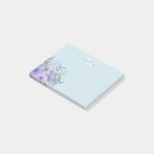 Waterverf Paarse Floral Monogram Post-it Notities Post-it® Notes (Schuin)
