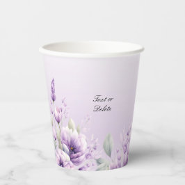 Waterverf Paarse Floral Paper Cups Papieren Bekers