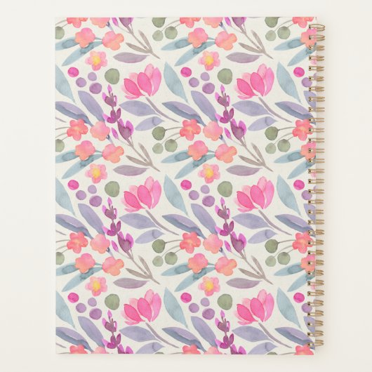 Waterverf Paarse Floral Planner (Achterkant)