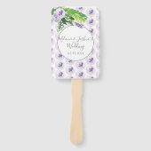 Waterverf Paarse Floral Poppie Roos bruiloft Handwaaier (Voorkant)