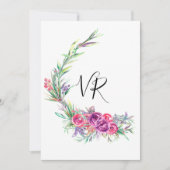 Waterverf Paarse Floral Save the Date Wedding (Voorkant)