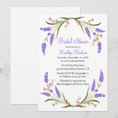 Waterverf Paarse Floral Vrijgezellenfeest Kaart (Voorkant / Achterkant)