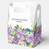 Waterverf Paarse Floral Wedding Bedankdoosjes (Geopend)