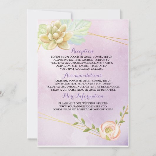 waterverf paarse florale kaart (Voorkant)