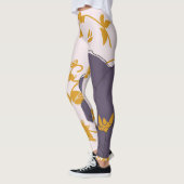  waterverf Paarse florale roze achtergrond Leggings (Links)