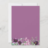 Waterverf Paarse Florals Weddenschap Save The Date (Achterkant)
