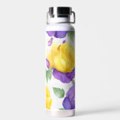 Waterverf Paarse Gele Roos Waterfles (Achterkant)