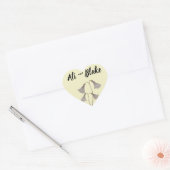 Waterverf Paarse Gele Wildbloemen Weddenschap Hart Sticker (Envelop)