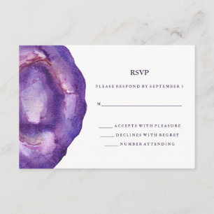 Waterverf Paarse Geode Bruiloft RSVP