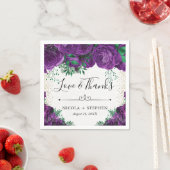 Waterverf Paarse Glam Rozen bruiloft Servet (Insitu)