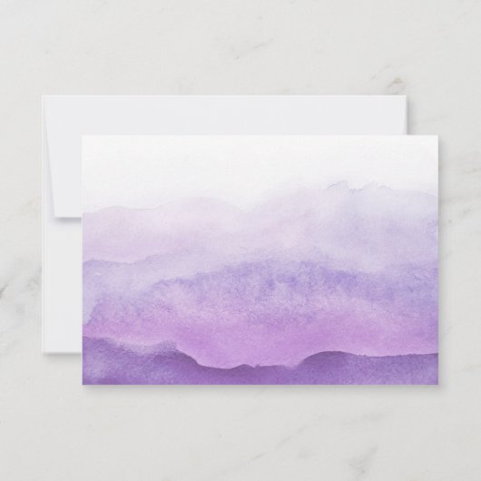 Waterverf Paarse golven | RSVP-antwoord op bruilof RSVP Kaartje (Achterkant)