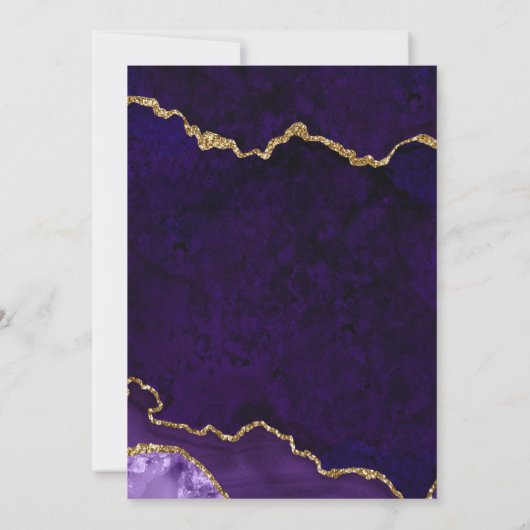Waterverf Paarse goudmarmer met geodeverlichting Save The Date (Achterkant)