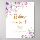 Waterverf paarse goudvlinder Baby's zijn zoet Poster (Voorkant)