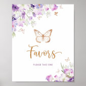 Waterverf paarse goudvlinder Favors Poster (Voorkant)