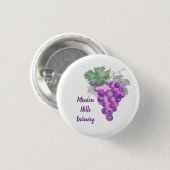 Waterverf Paarse Grafiek Cluster Custom Winery Ronde Button 3,2 Cm (Voorkant /achterkant)