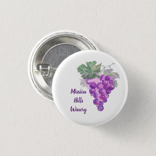 Waterverf Paarse Grafiek Cluster Custom Winery Ronde Button 3,2 Cm (Voorkant /achterkant)