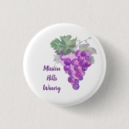 Waterverf Paarse Grafiek Cluster Custom Winery Ronde Button 3,2 Cm (Voorkant)