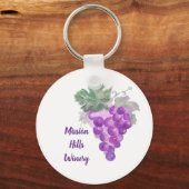 Waterverf Paarse Grafiek Cluster Custom Winery Sleutelhanger (Voorkant)