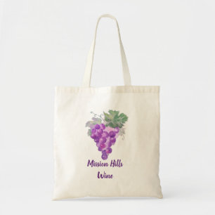 Waterverf Paarse Grafiek Cluster Custom Winery Tote Bag