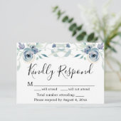 Waterverf Paarse groen bloemenbruiloft Bedankkaart (Staand voorkant)