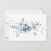 Waterverf Paarse groen bloemenbruiloft Bedankkaart (Achterkant)